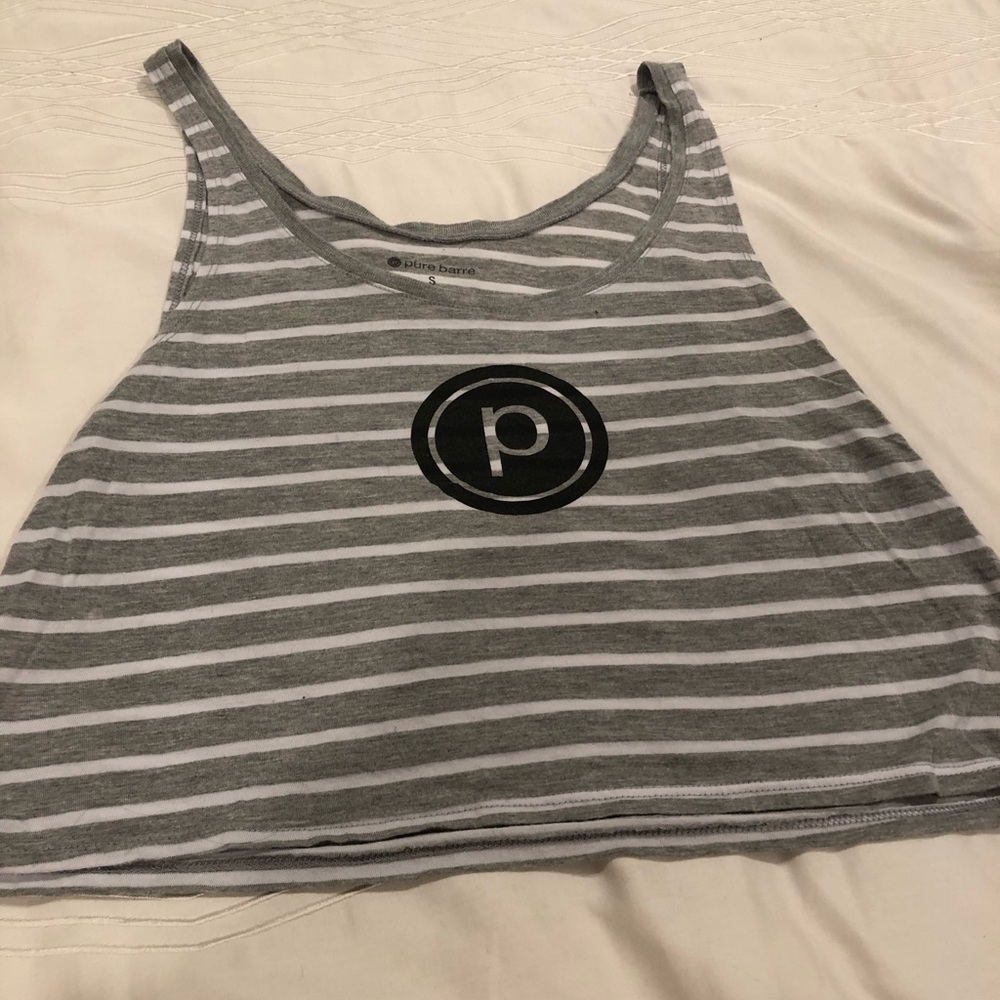 Striped Circle P Crop Tank